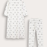 Girls' set: Paris nightgown and tights - white