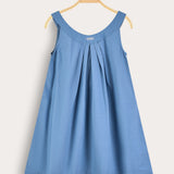 Pleated Strapless Sarong - Blue