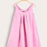 Strappy sarafan with pleats - pink