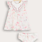Elastic Crochet Dress - Pink