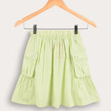 Pleated skirt with pockets - lime
