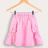 Pleated skirt with pockets - pink