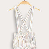 Jumpsuit with suspenders - white