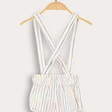 Jumpsuit with suspenders - white