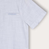 Buttoned linen shirt - light blue