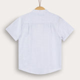 Buttoned linen shirt - light blue