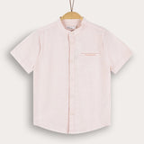 Buttoned Linen Shirt - Peach