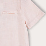 Buttoned Linen Shirt - Peach