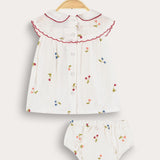 Baby Embroidered Collar Set - Cherries