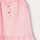 Tiered sarafan with straps - pink
