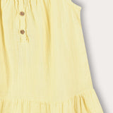 Tiered sarafan with straps - yellow