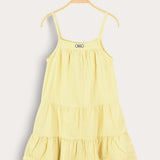Tiered sarafan with straps - yellow