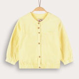 Button-down shirt with Chinese collar - yellow