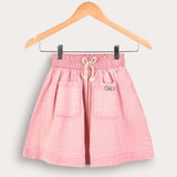 Pleated skirt with pockets - pink