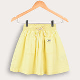 Pleated skirt with pockets - yellow
