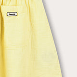 Pleated skirt with pockets - yellow
