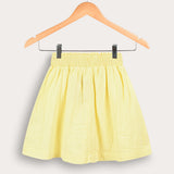 Pleated skirt with pockets - yellow