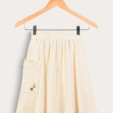 Pleated skirt with pocket - cream