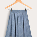 Pleated skirt with pocket - blue
