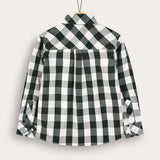 Button-down plaid shirt - green
