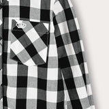 Button-down plaid shirt - black