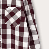 Button-down plaid shirt - burgundy
