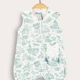 Hooded Overalls with Pocket - Mint