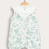 Hooded Overalls with Pocket - Mint