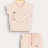Baby Girls Set with Embroidery - Pink