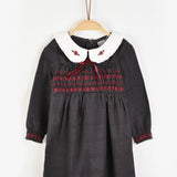 Overall dress with collar - gray