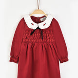 Overall dress with collar - Burgundy