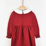 Overall dress with collar - Burgundy