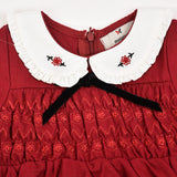Overall dress with collar - Burgundy