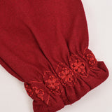 Overall dress with collar - Burgundy