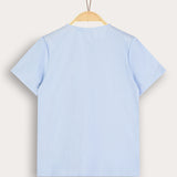 Embroidered shirt S.K. - blue