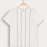 Embroidered shirt S.K. - white