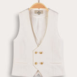 Woven vest - beige