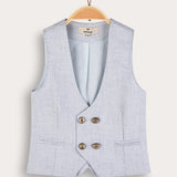 Woven vest - blue