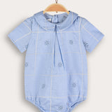Shabbat Overalls with Embroidery X - Blue Sky