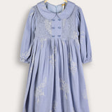 Floral Collar Dress - Blue