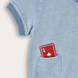 Denim set with embroidery - light blue