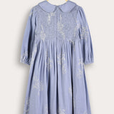 Floral Collar Dress - Blue