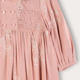 Collared Dress with Flowers - Pink