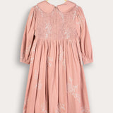 Collared Dress with Flowers - Pink