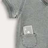 Embroidered jeans set - gray