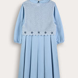 Shabbat dress with crocheted cardigan - light blue