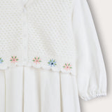 Shabbat dress with crocheted cardigan - beige
