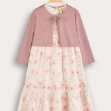 Floral dress + cardigan - pink