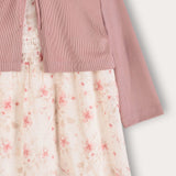 Floral dress + cardigan - pink