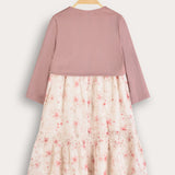 Floral dress + cardigan - pink